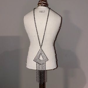 Silver Tone Triangle Necklace